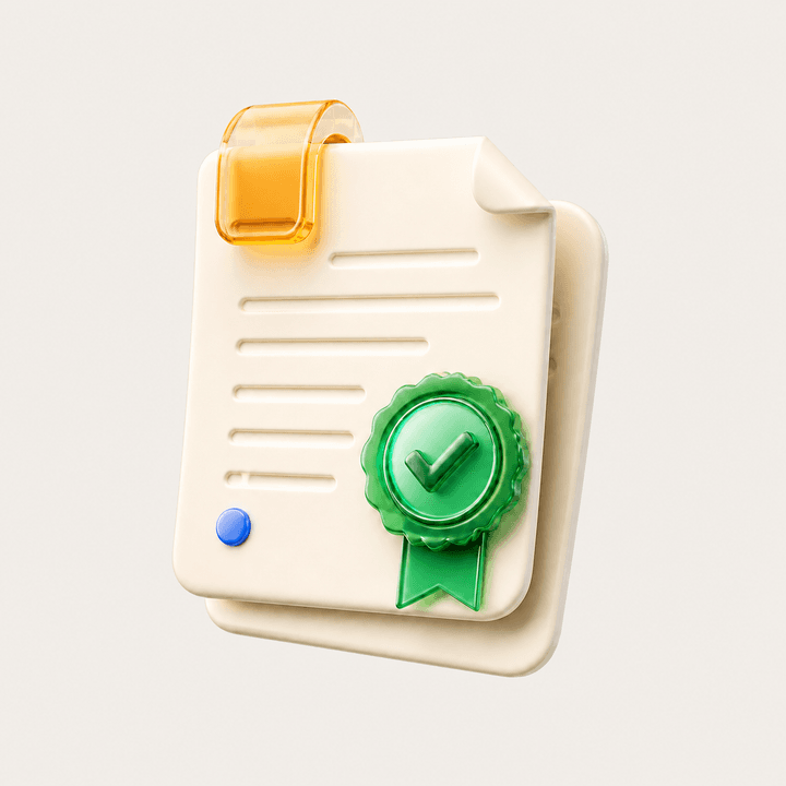 Glossy document and verification seal for eligibility review